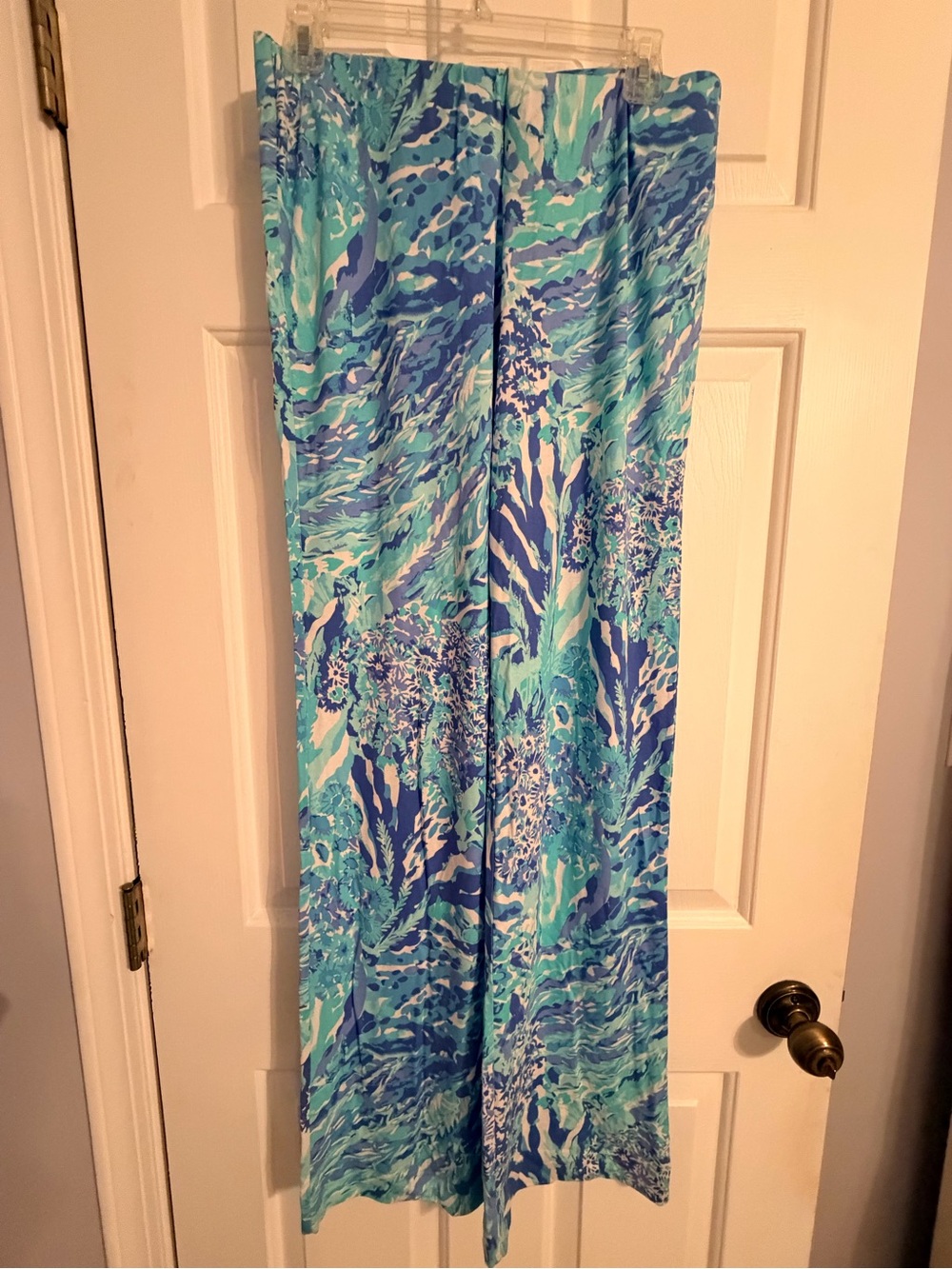 Lilly Pulitzer Blue & Aqua Printed Wide-Leg Pants